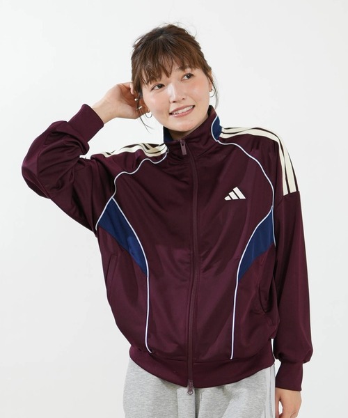 adidas(アディダス)の「adidas/アディダス トラックジャケット GY062(スウェット・レディース・マルーン/ブラック×ホワイト/ダークブラウン・L/M)」の3枚目の写真