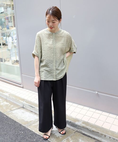 le.coeur blanc（ルクールブラン）の「フロッキードットバックレースギャザーブラウス（シャツ/ブラウス・レディース・ブラック系その他/ブラウン系その他2/ベージュ系その他2・38）」の4枚目の写真