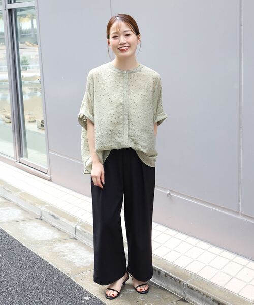 le.coeur blanc（ルクールブラン）の「フロッキードットバックレースギャザーブラウス（シャツ/ブラウス・レディース・ブラック系その他/ブラウン系その他2/ベージュ系その他2・38）」の5枚目の写真