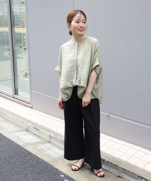 le.coeur blanc（ルクールブラン）の「フロッキードットバックレースギャザーブラウス（シャツ/ブラウス・レディース・ブラック系その他/ブラウン系その他2/ベージュ系その他2・38）」の6枚目の写真