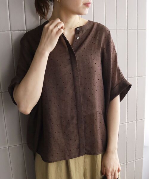 le.coeur blanc（ルクールブラン）の「フロッキードットバックレースギャザーブラウス（シャツ/ブラウス・レディース・ブラック系その他/ブラウン系その他2/ベージュ系その他2・38）」の11枚目の写真
