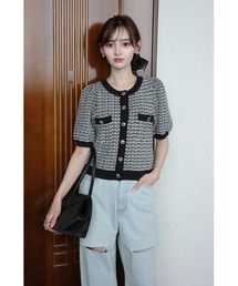 Bicolor knit cardigan/バイカラーニットカーディガン