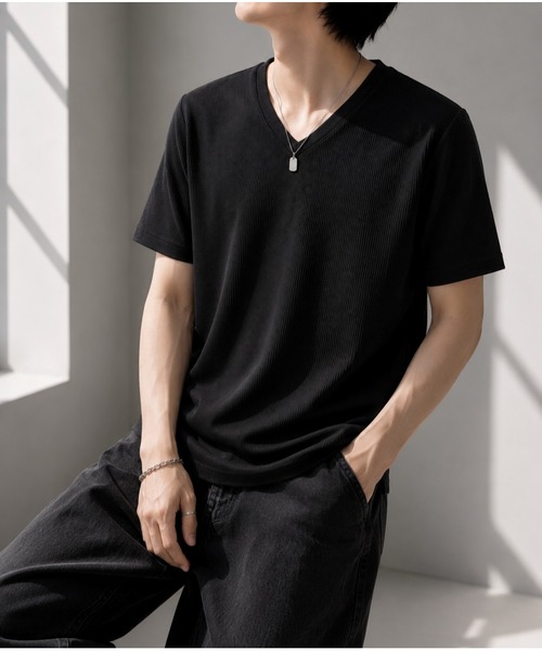 UP START（アップスタート）の「【Bls】 【ZM】【Bling Leads】サーマルワッフル V/N TEE(BL)（Tシャツ/カットソー・メンズ・ホワイト/カーキ/ネイビー/ライトピンク/グレー/ブラック・MEDIUM/LARGE/X-LARGE）」の11枚目の写真