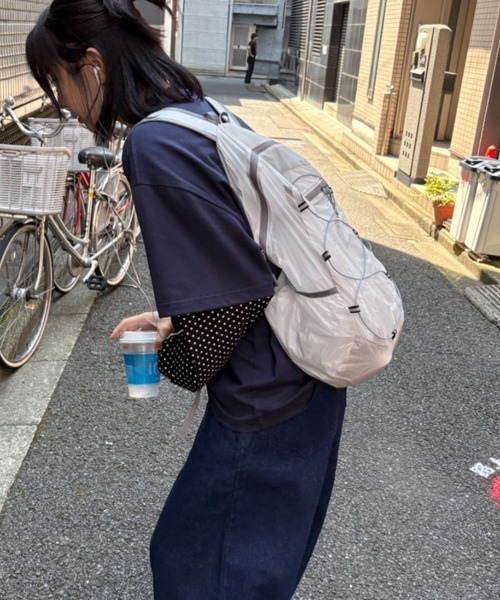 BROKEN BASE（ブロークンベース）の「Ripstop Sheer Compact Backpack / リップストップシアーコンパクトバックパック（バックパック/リュック・メンズ・ホワイト/チャコールグレー・フリー）」の17枚目の写真