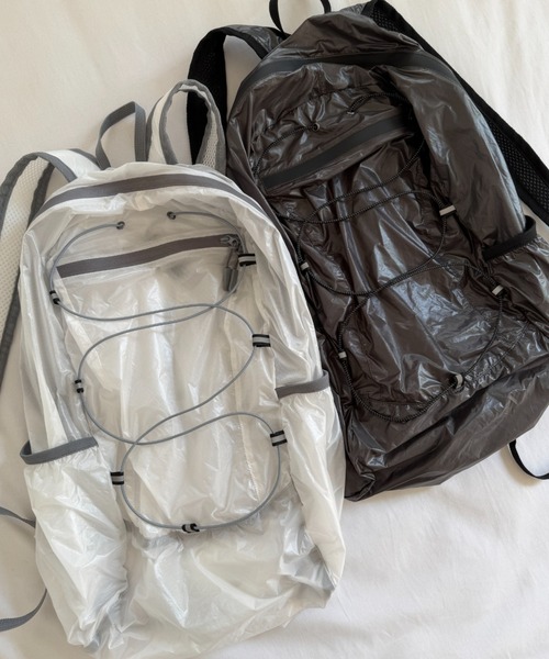 BROKEN BASE（ブロークンベース）の「Ripstop Sheer Compact Backpack / リップストップシアーコンパクトバックパック（バックパック/リュック・メンズ・ホワイト/チャコールグレー・フリー）」の14枚目の写真