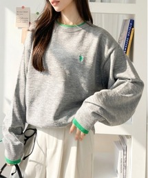【Ada.別注 U.S. POLO ASSN.】配色レイヤード クルーネック ルーズ ニットプルオーバー