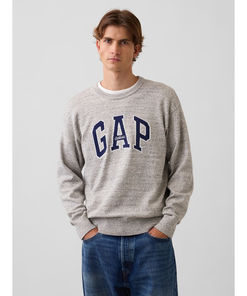 GAP（ギャップ）の「リラックスフィット GAPロゴ インターシャセーター（ニット/セーター・メンズ・ブラック/レッド系その他/ネイビー/グレー/ベージュ・XL/L/M/S/XS）」の2枚目の写真