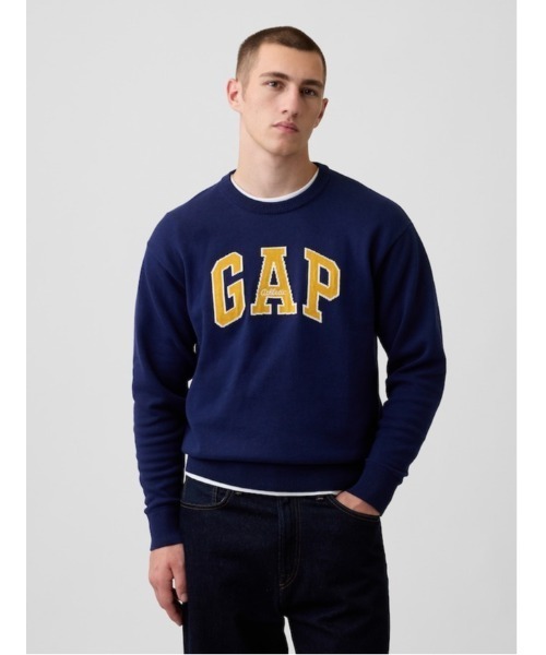 GAP（ギャップ）の「リラックスフィット GAPロゴ インターシャセーター（ニット/セーター・メンズ・ブラック/レッド系その他/ネイビー/グレー/ベージュ・XL/L/M/S/XS）」の4枚目の写真