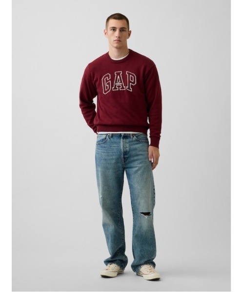 GAP（ギャップ）の「リラックスフィット GAPロゴ インターシャセーター（ニット/セーター・メンズ・ブラック/レッド系その他/ネイビー/グレー/ベージュ・XL/L/M/S/XS）」の5枚目の写真