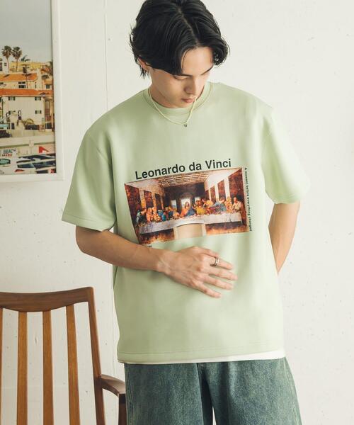 SENSE OF PLACE by URBAN RESEARCH(センスオブプレイスバイアーバンリサーチ)の「『別注』『イージーケア/吸水速乾/接触冷感』ART T-SHIRTS A(davinci)(Tシャツ/カットソー・メンズ・ホワイト/ライトカーキ/ライトブルー・MEDIUM/LARGE)」の11枚目の写真