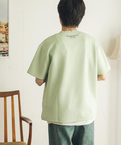SENSE OF PLACE by URBAN RESEARCH(センスオブプレイスバイアーバンリサーチ)の「『別注』『イージーケア/吸水速乾/接触冷感』ART T-SHIRTS A(davinci)(Tシャツ/カットソー・メンズ・ホワイト/ライトカーキ/ライトブルー・MEDIUM/LARGE)」の12枚目の写真