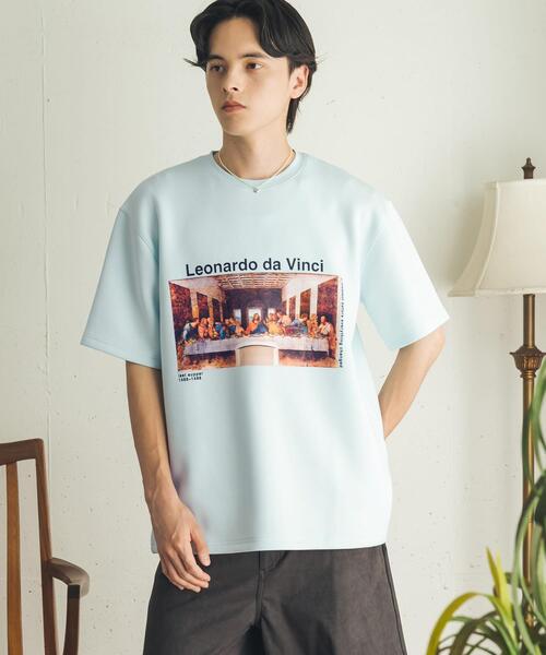 SENSE OF PLACE by URBAN RESEARCH(センスオブプレイスバイアーバンリサーチ)の「『別注』『イージーケア/吸水速乾/接触冷感』ART T-SHIRTS A(davinci)(Tシャツ/カットソー・メンズ・ホワイト/ライトカーキ/ライトブルー・MEDIUM/LARGE)」の21枚目の写真