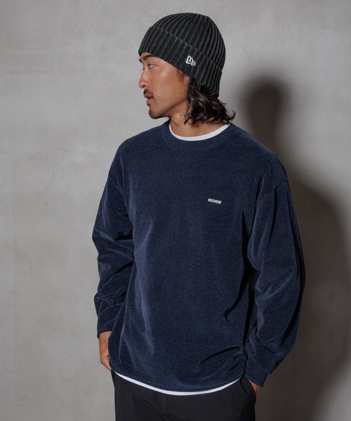 HEREIAM(ヘレイアム)の「【HEREIAM】ユニセックス/ムースモールクルーネックニット(ニット/セーター・メンズ・インディゴブルー/ベージュ系/チャコール・MEDIUM/LARGE)」の3枚目の写真