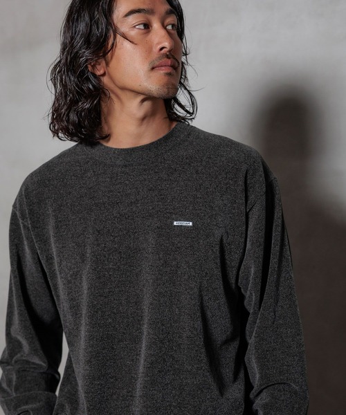 HEREIAM(ヘレイアム)の「【HEREIAM】ユニセックス/ムースモールクルーネックニット(ニット/セーター・メンズ・インディゴブルー/ベージュ系/チャコール・MEDIUM/LARGE)」の7枚目の写真