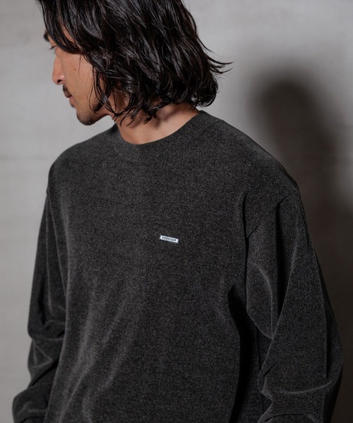 HEREIAM(ヘレイアム)の「【HEREIAM】ユニセックス/ムースモールクルーネックニット(ニット/セーター・メンズ・インディゴブルー/ベージュ系/チャコール・MEDIUM/LARGE)」の9枚目の写真