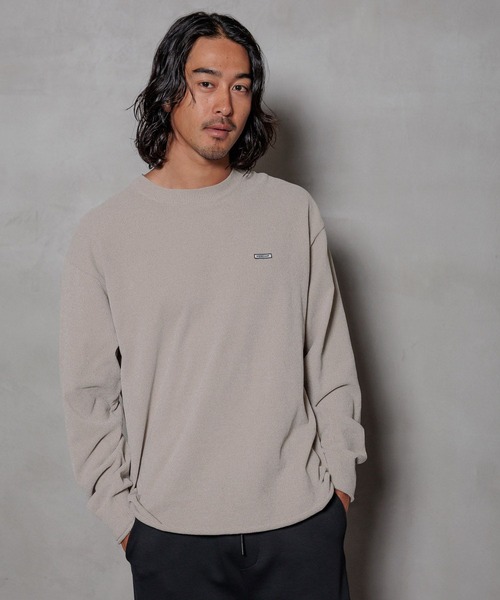 HEREIAM(ヘレイアム)の「【HEREIAM】ユニセックス/ムースモールクルーネックニット(ニット/セーター・メンズ・インディゴブルー/ベージュ系/チャコール・MEDIUM/LARGE)」の13枚目の写真