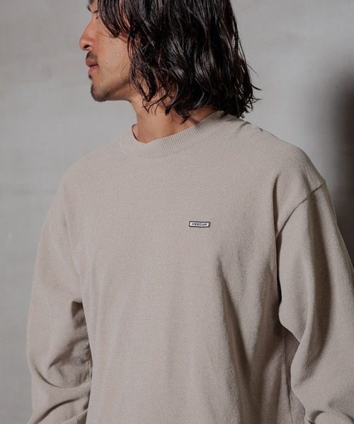 HEREIAM(ヘレイアム)の「【HEREIAM】ユニセックス/ムースモールクルーネックニット(ニット/セーター・メンズ・インディゴブルー/ベージュ系/チャコール・MEDIUM/LARGE)」の14枚目の写真
