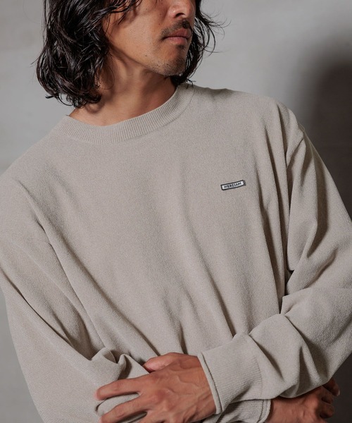 HEREIAM(ヘレイアム)の「【HEREIAM】ユニセックス/ムースモールクルーネックニット(ニット/セーター・メンズ・インディゴブルー/ベージュ系/チャコール・MEDIUM/LARGE)」の15枚目の写真
