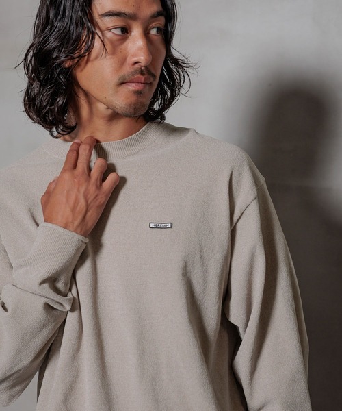 HEREIAM(ヘレイアム)の「【HEREIAM】ユニセックス/ムースモールクルーネックニット(ニット/セーター・メンズ・インディゴブルー/ベージュ系/チャコール・MEDIUM/LARGE)」の16枚目の写真