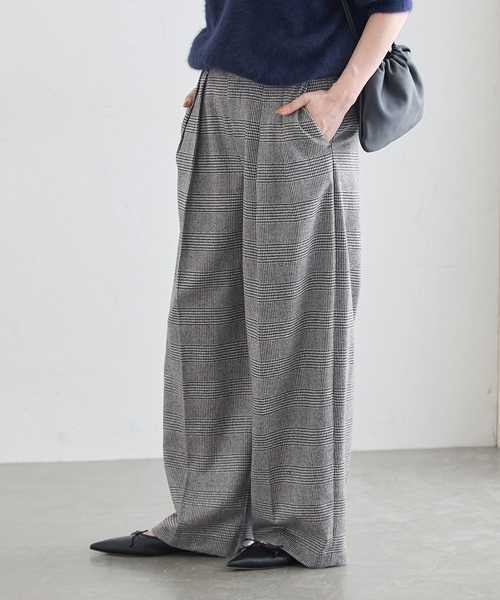 journal standard L'essage（ジャーナルスタンダードレサージュ）の「グレンチェックパンツ（スラックス・レディース・ブラック・38/36）」の7枚目の写真