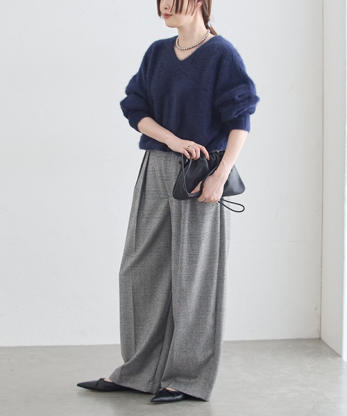 journal standard L'essage（ジャーナルスタンダードレサージュ）の「グレンチェックパンツ（スラックス・レディース・ブラック・38/36）」の10枚目の写真