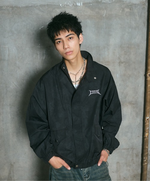 ILL'S(イルズ)の「ACID WASH NYRON BLOUSON / アシッドウォッシュナイロンブルゾン メンズ レディース ユニセックス(ブルゾン・メンズ・ブラック/グレー/ピンク・L/M)」の2枚目の写真