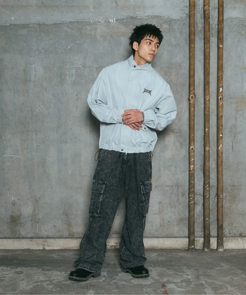 ILL'S(イルズ)の「ACID WASH NYRON BLOUSON / アシッドウォッシュナイロンブルゾン メンズ レディース ユニセックス(ブルゾン・メンズ・ブラック/グレー/ピンク・L/M)」の4枚目の写真