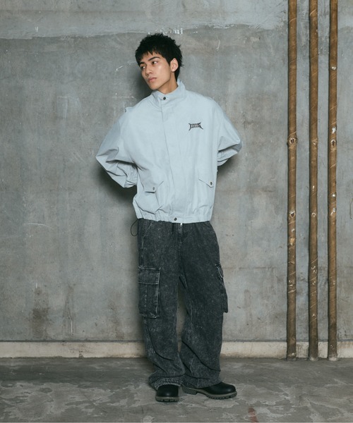 ILL'S(イルズ)の「ACID WASH NYRON BLOUSON / アシッドウォッシュナイロンブルゾン メンズ レディース ユニセックス(ブルゾン・メンズ・ブラック/グレー/ピンク・L/M)」の5枚目の写真