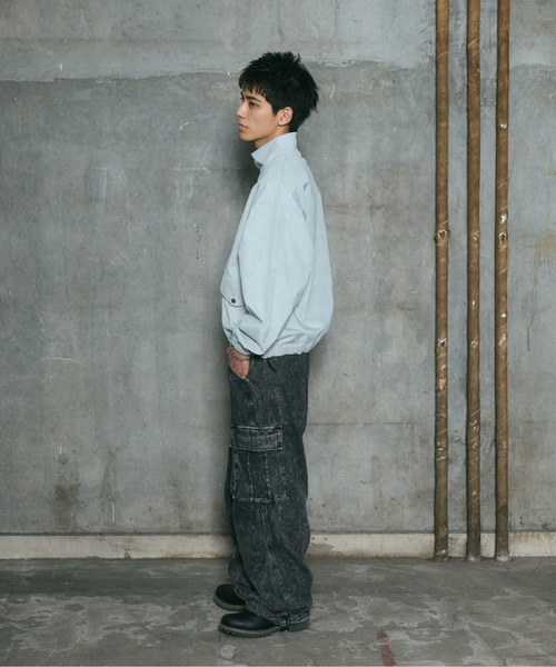 ILL'S(イルズ)の「ACID WASH NYRON BLOUSON / アシッドウォッシュナイロンブルゾン メンズ レディース ユニセックス(ブルゾン・メンズ・ブラック/グレー/ピンク・L/M)」の6枚目の写真