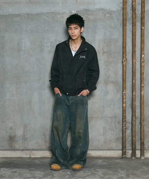ILL'S(イルズ)の「ACID WASH NYRON BLOUSON / アシッドウォッシュナイロンブルゾン メンズ レディース ユニセックス(ブルゾン・メンズ・ブラック/グレー/ピンク・L/M)」の15枚目の写真