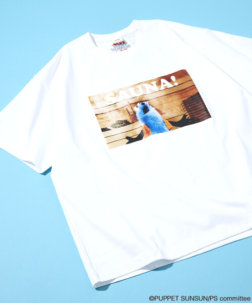 フリークス素足　SAUVENIR パペットスンスン バックプリントTシャツ SAUVENIR/サウベニア 別注 パペットスンスン × オールナイトサウナ