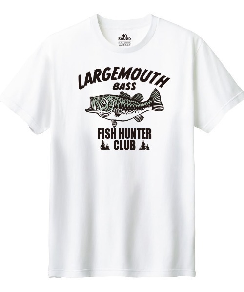 NOBOUND（ノーバウンド）の「NOBOUND（ノーバウンド） 半袖Tシャツ バスイラスト フィッシング プリント レギュラーシルエット トップス カットソー レディース（Tシャツ/カットソー・レディース・ホワイト/イエロー/スミクロ/オートミール・L/M）」の2枚目の写真