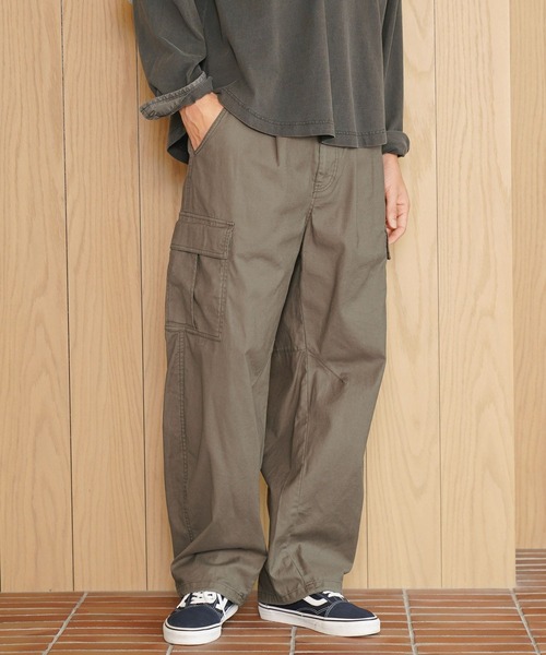 BAYFLOW(ベイフロー)の「【ストレッチ・軽量】ワイドバレルカーゴパンツ(カーゴパンツ・メンズ・ブラック/カーキ/グレー・MEDIUM/LARGE)」の5枚目の写真