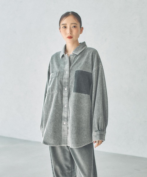 LEPSIM(レプシィム)の「MOUL/デニム長袖シャツ 582340(シャツ/ブラウス・レディース・ネイビー/グレー/ブルー・FREE)」の14枚目の写真