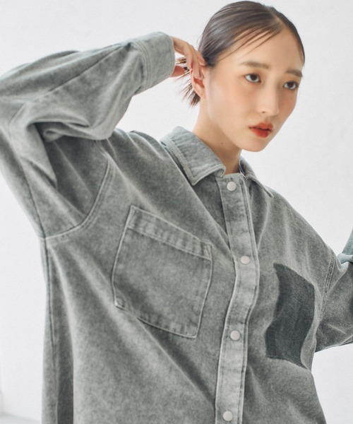 LEPSIM(レプシィム)の「MOUL/デニム長袖シャツ 582340(シャツ/ブラウス・レディース・ネイビー/グレー/ブルー・FREE)」の16枚目の写真