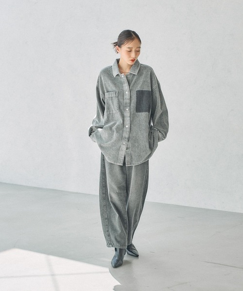 LEPSIM(レプシィム)の「MOUL/デニム長袖シャツ 582340(シャツ/ブラウス・レディース・ネイビー/グレー/ブルー・FREE)」の18枚目の写真