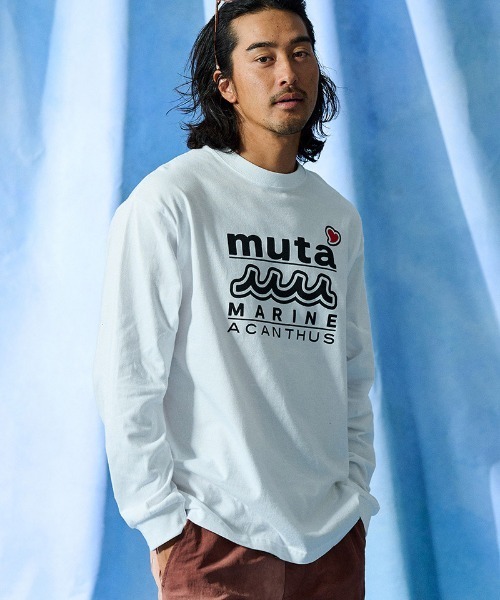 ACANTHUS(アカンサス)の「mlt5844- W-name logo L-S tee ロゴカットソー(MA2727)(Tシャツ/カットソー・メンズ・ホワイト/ネイビー/ブラック・XL/L/M/S)」の1枚目の写真