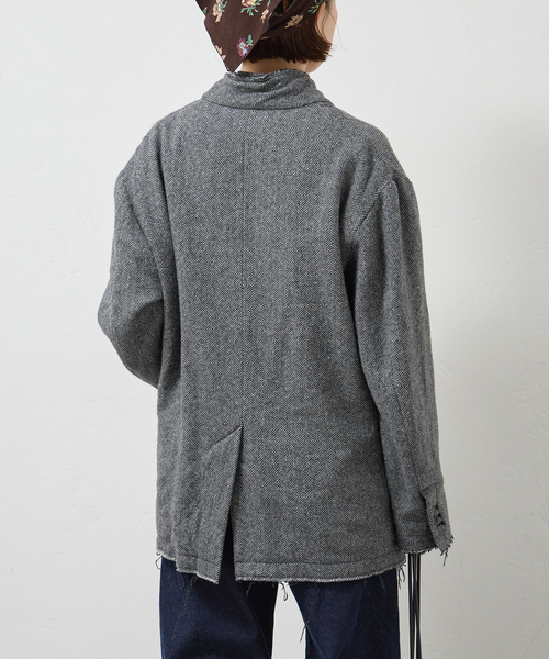 JANE SMITH / JOHN SMITH(ジェーンスミスジョンスミス)の「JANE SMITH/ジェーンスミス GARMENT WASHED SILKNEP TWEED ジャケット(テーラードジャケット・レディース・グレー・38)」の5枚目の写真