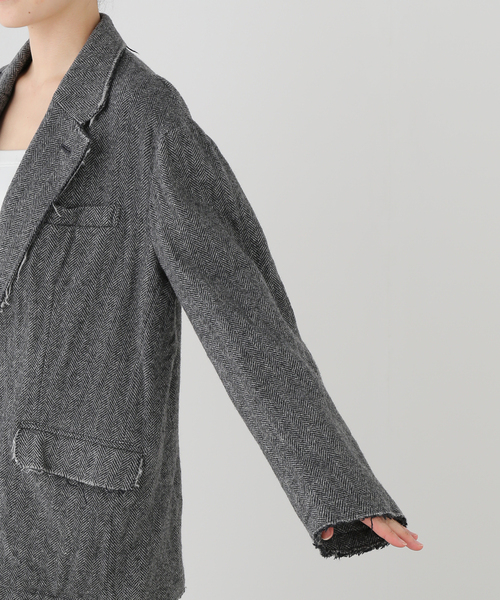 JANE SMITH / JOHN SMITH(ジェーンスミスジョンスミス)の「JANE SMITH/ジェーンスミス GARMENT WASHED SILKNEP TWEED ジャケット(テーラードジャケット・レディース・グレー・38)」の18枚目の写真