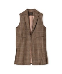 SILK AIR GLEN CHECK ロングジレ