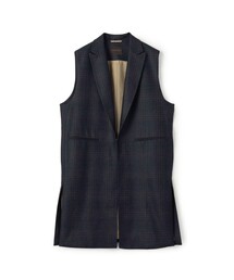 SILK AIR GLEN CHECK ロングジレ