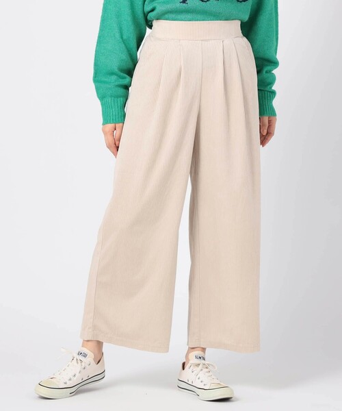 Grand PARK(グランドパーク)の「コール2タックワイドパンツ(その他パンツ・レディース・ホワイト/ベージュ/チャコールグレー・L/M)」の1枚目の写真