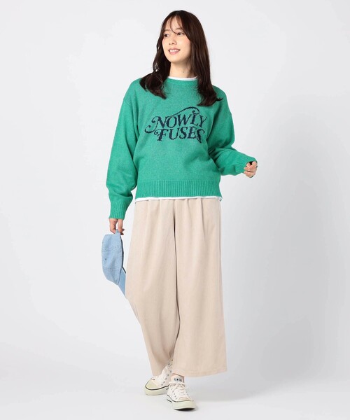 Grand PARK(グランドパーク)の「コール2タックワイドパンツ(その他パンツ・レディース・ホワイト/ベージュ/チャコールグレー・L/M)」の4枚目の写真