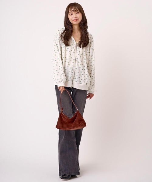 FRENIA（フレニア）の「フラワープリントワッフルパーカー（パーカー・レディース・オフホワイト/グレー/ネイビー・FREE）」の18枚目の写真