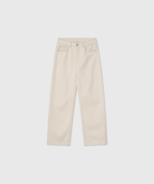 LOOKAST(ルックキャスト)の「101 ESSENTIALS カラー ストレートフィットデニムパンツ_IVORY / 101 ESSENTIAL COLOR STRAIGHT DENIM PANTS_IVORY(デニムパンツ・レディース・アイボリー・SMALL/MEDIUM)」の3枚目の写真