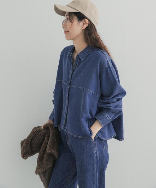 新品 CEaRET FROM araara ショートシャツ 26SS デニム切替ショート丈シャツ 26AW（シャツ/ブラウス）｜URBAN RESEARCH