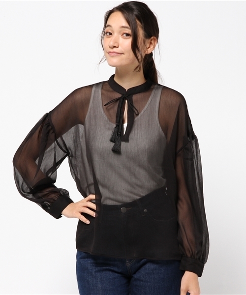 MOUSSY（マウジー）の「LEOPARD SHEER BLOUSE F（シャツ/ブラウス・レディース・ブラック系その他/ブラウン系その他/ブラック・FREE）」の11枚目の写真