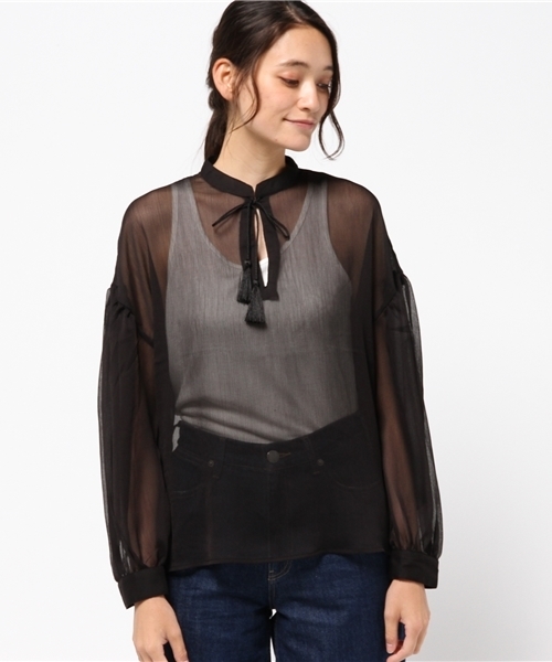 MOUSSY（マウジー）の「LEOPARD SHEER BLOUSE F（シャツ/ブラウス・レディース・ブラック系その他/ブラウン系その他/ブラック・FREE）」の4枚目の写真