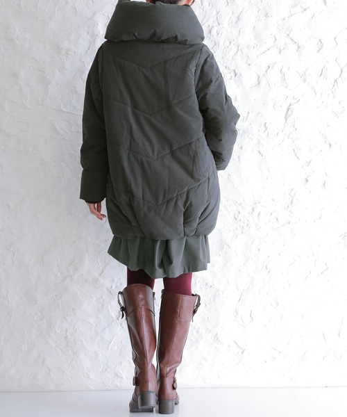 osharewalker(オシャレウォーカー)の「『コクーンショールカラー中綿ブルゾン』(ブルゾン・レディース・ブラック・2/1)」の12枚目の写真