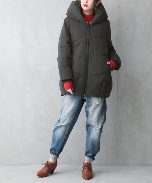 osharewalker(オシャレウォーカー)の「『コクーンショールカラー中綿ブルゾン』(ブルゾン・レディース・ブラック・2/1)」の19枚目の写真